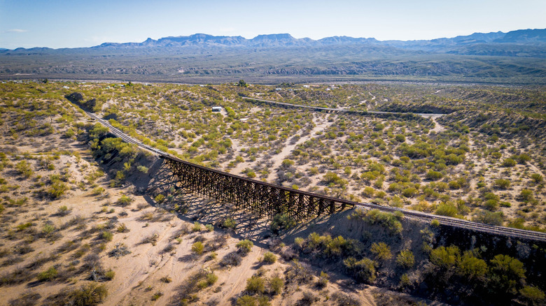 Arizona railroad trestle in Mammoth