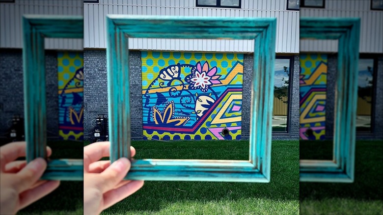 Clorful quirky art designed as a mural in Omaha