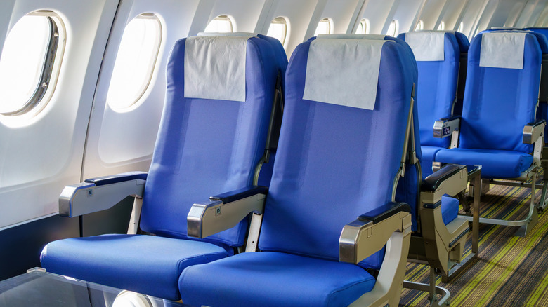 Economy seats on an airplane