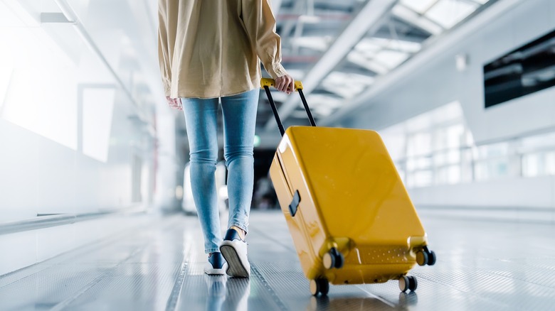 Person walking inside an airport