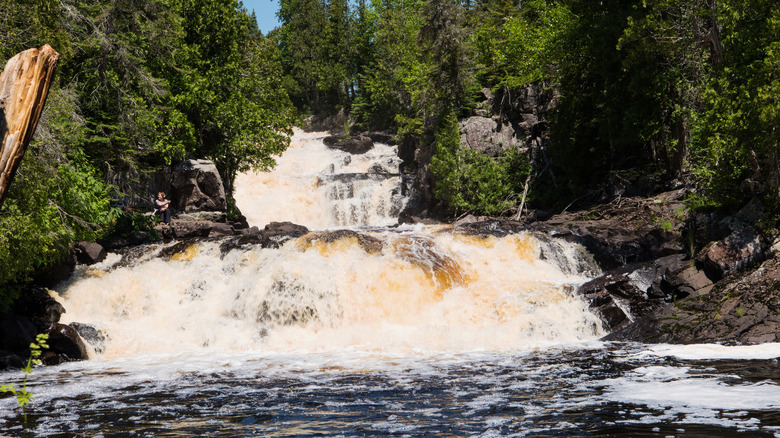 The rushing waterfall at George H. Crosby Manitou State Park, on the Manitou River