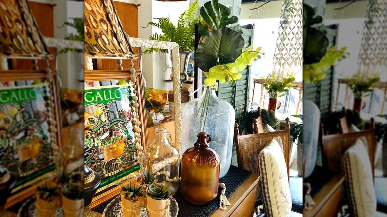 Collection of vintage items on display.