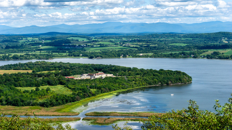 Areal view of Ticonderoga, New York