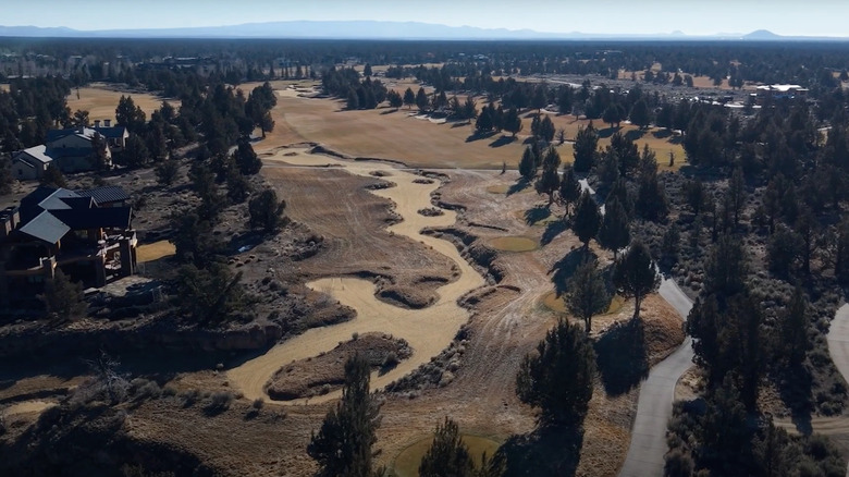 An aerial view of the golf course: Juniper Preserve Pronghorn Oregon