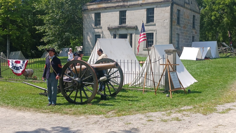 Reenactors in costume during the Civil War Weekend at Hale Farm & Village near Richfield, Ohio