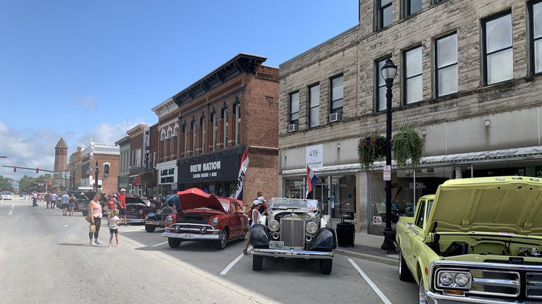 Cars in downtown Celina during the annual Lake Festival