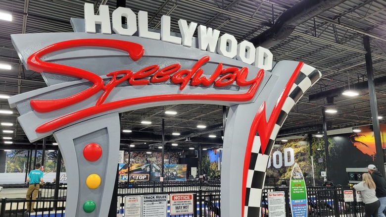 View of The Hollywood Speedway go karts at Malibu Jack's in Lafayette