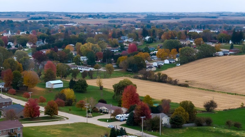 Aerial view of Monticello, Iowa
