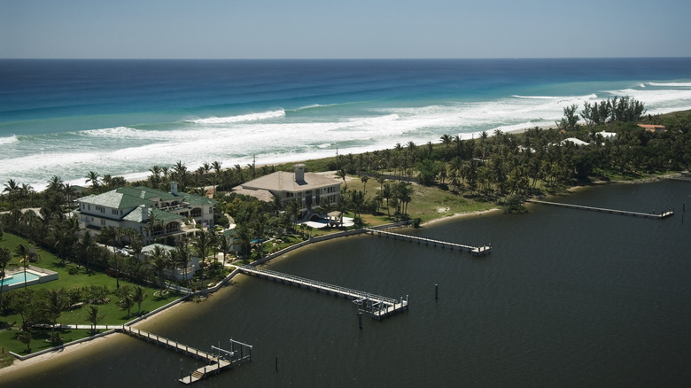 Aerial view of mansions on Manalapan