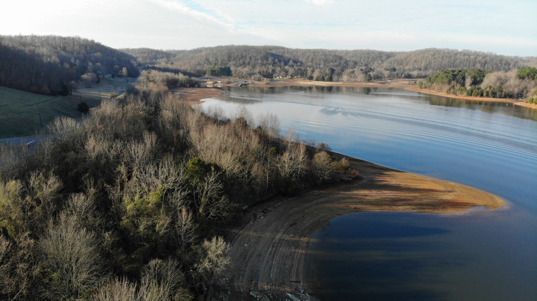 Aerial view of Normandy Lake in Tennessee