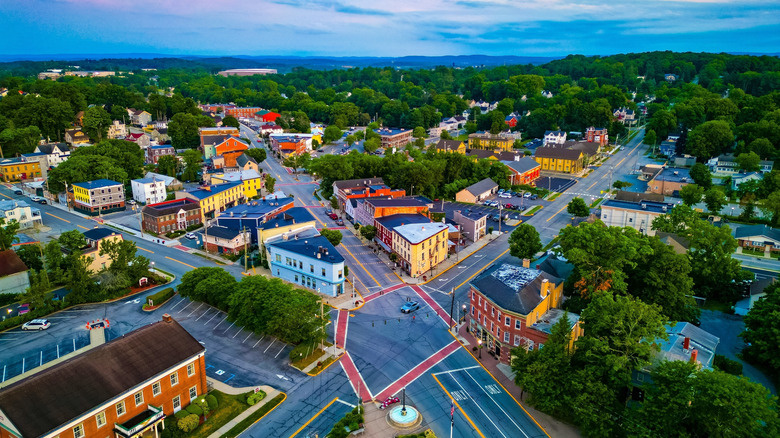 Goshen, New York at sunrise