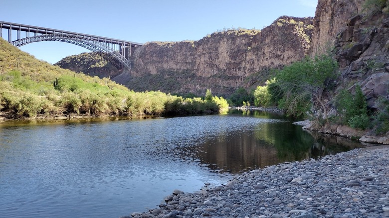 A suspension bridge over Burro Creek