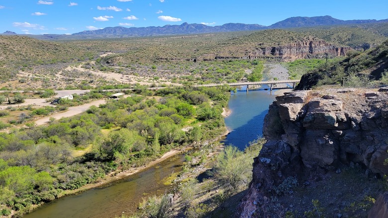 Burro Creek and campsite from the hillside