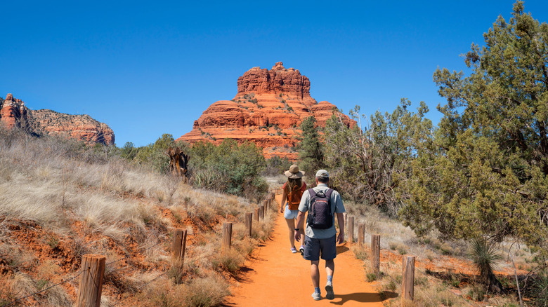 Couple hiking near Bell Rock