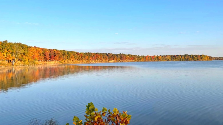 fall foliage around Delaware Lake, Delaware State Park, Ohio