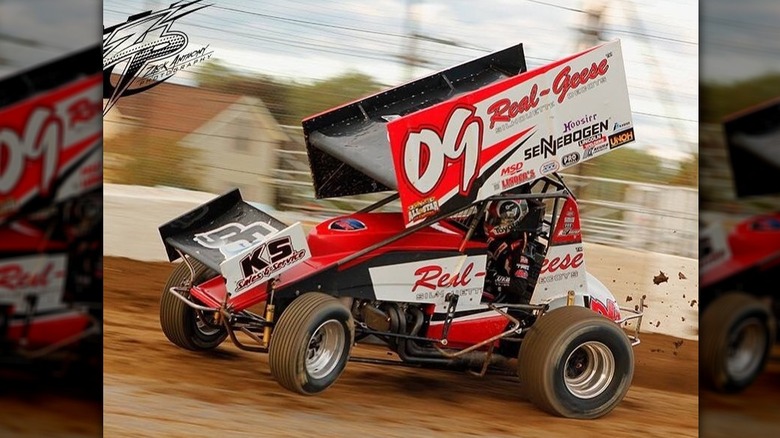 Racing vehicle on the track at Fremont Speedway