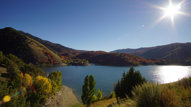 Hyrum Lake, Hyrum, Utah in fall