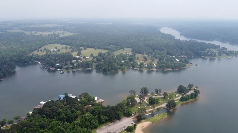 Aerial view of ﻿Lake Jacksonville in Texas.