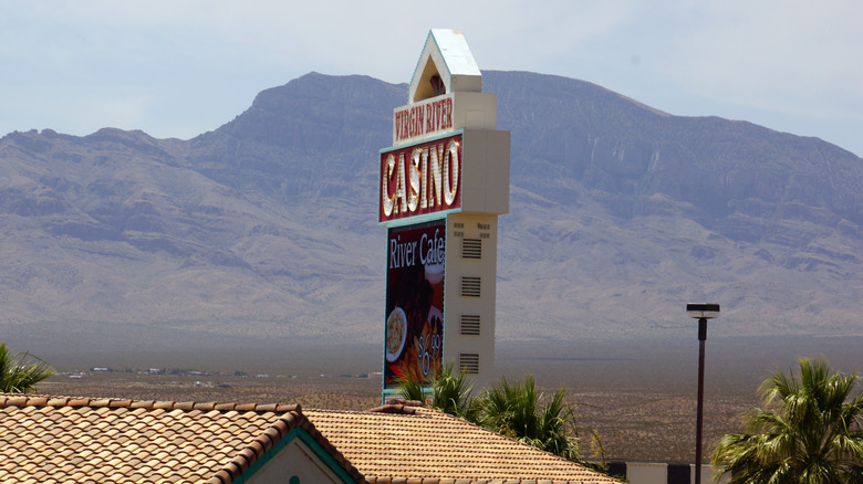Exterior of Virgin River Casino and signage in Mesquite