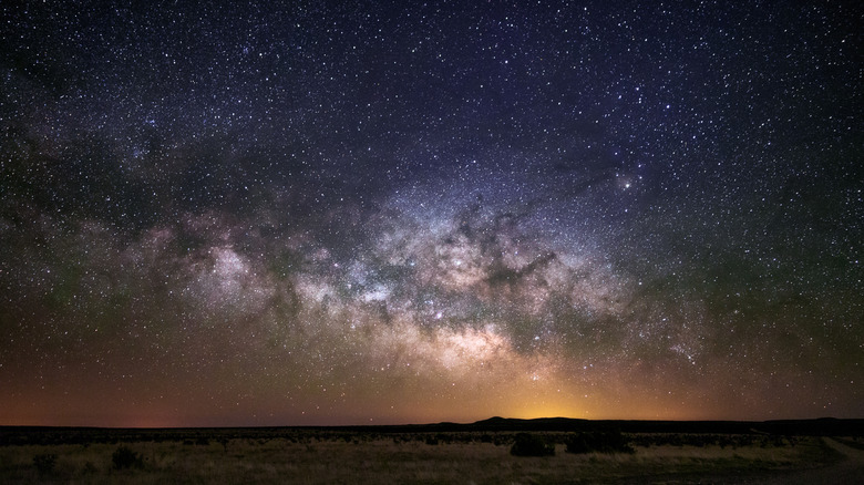 A starry night over flat New Mexico landscape
