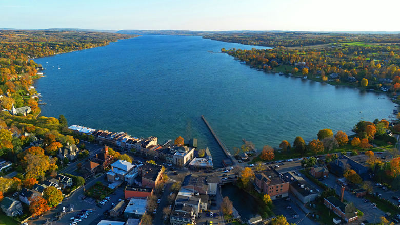 Skaneateles on a clear day in the Finger Lakes region of New York