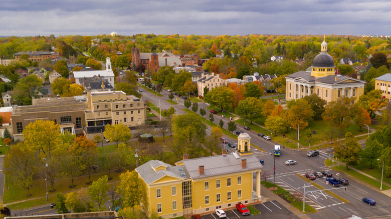 Aerial view of Main Street in Canandaigua