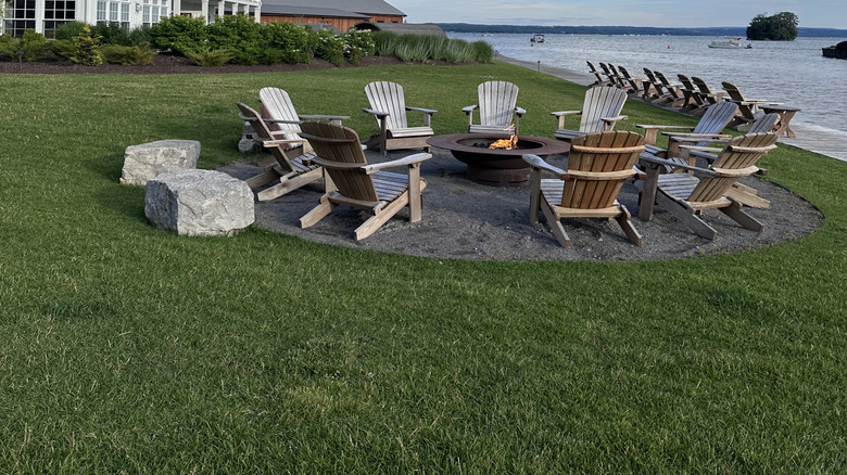 View of the firepit at Lake House on Canandaigua