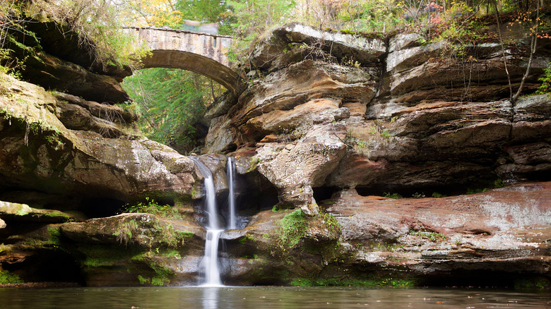 A waterfall in Hocking Hills State Park