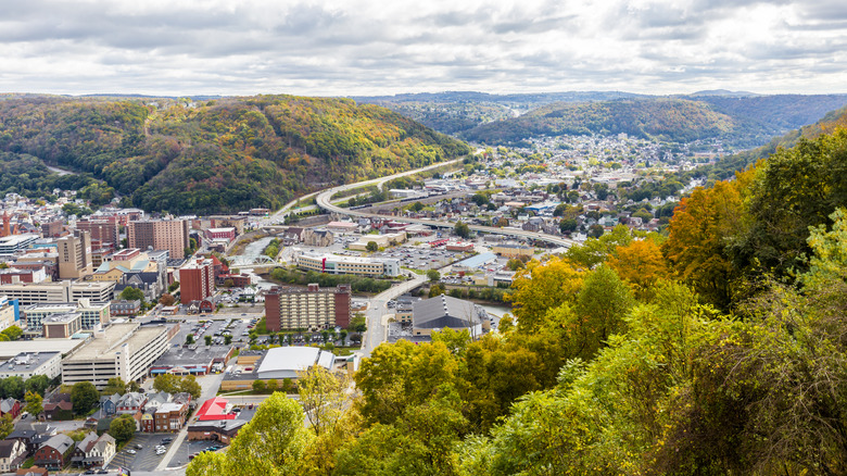 An aerial view of Johnstown, Pennsylvania