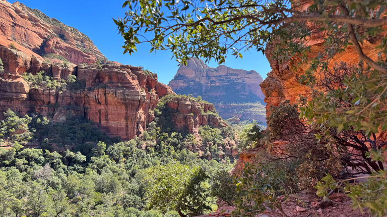 Red rock formations along the Boynton Canyon Trail in Sedona, Arizona