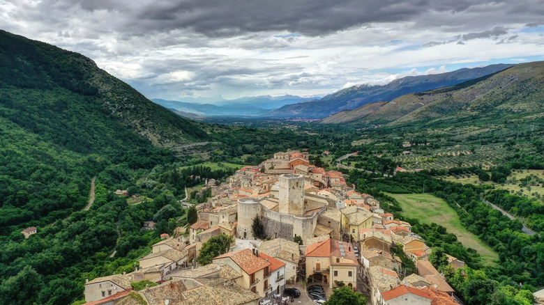 Hilltop town of Pettorano Sul Gizio in Italy