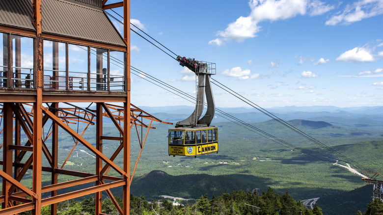 Aerial Tramway going up Cannon Mountain