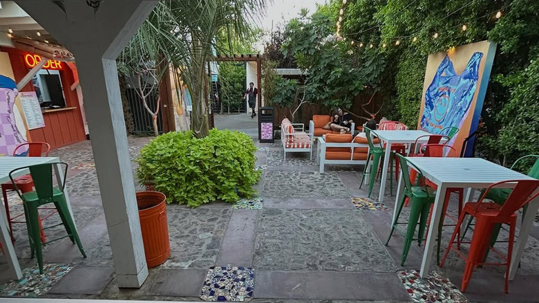 An outdoor lounge at The Pemberton, Phoenix, AZ