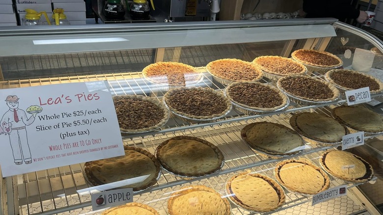A look at the pie display at Lea's Lunchroom in Lecompte, Louisiana