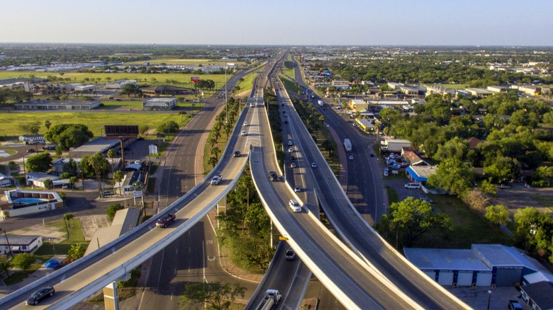 busy expressway intersection in Pharr, Texas
