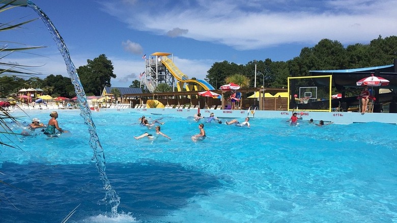 A wave pool at the Jungle Rapids waterpark in Wilmington, North Carolina