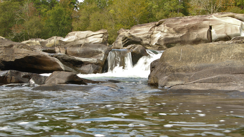 The Cossatot Falls, with Class IV and V drops at Cossatot River State Park in Arkansas