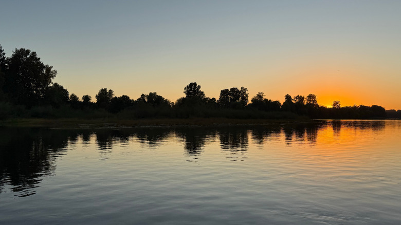 Sunset over the Willamette River