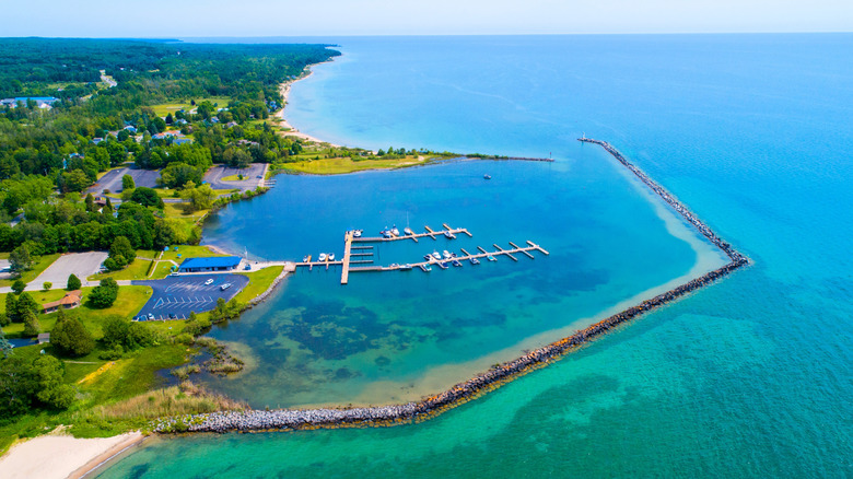 Harrisville harbor and marina, Michigan