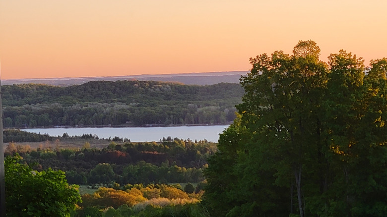 Sunset over Lake Bellaire in Michigan