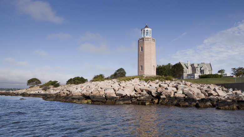 Lighthouse on the Thames river, near the University of Connecticut.