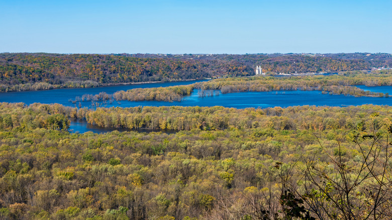 The view from a bluff in Wyalusing State Park