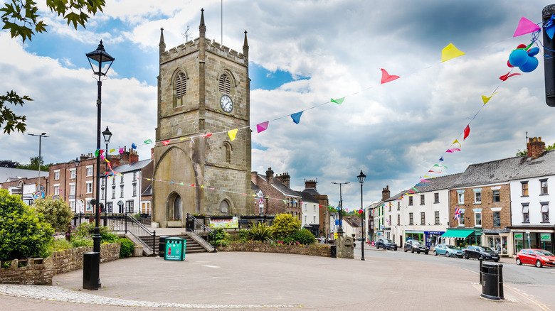 The clock tower in Coleford's market square