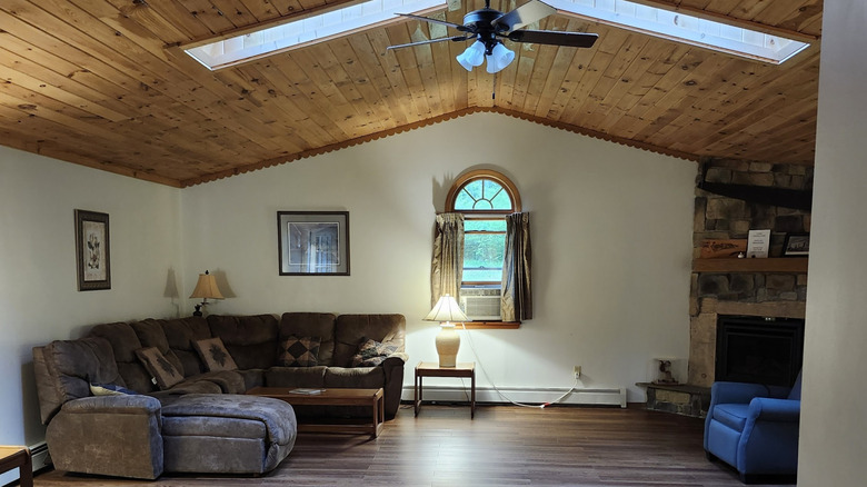 Cabin living room in Hyner Run State Park in Pennsylvania