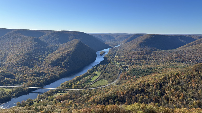 Aerial view of Hyner Run State Park in Pennsylvania