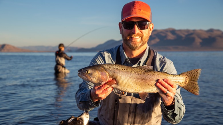 Fishers at Pyramid Lake Nevada with cuttroat trout