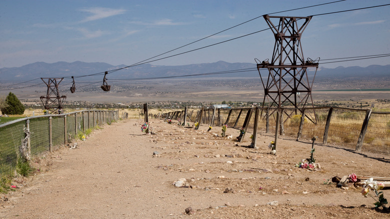 Cables above Boot Hill Cemetery