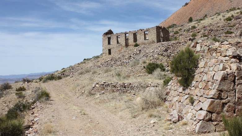 Ruins of the Delamar Ghost Town in Nevada