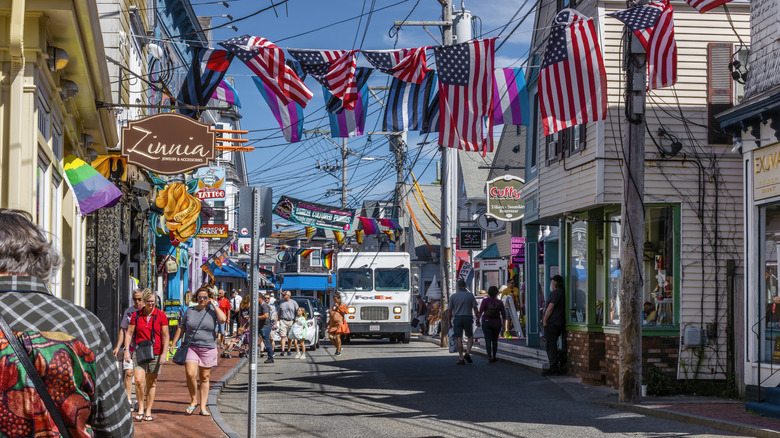 A street of shops in Provincetown, Massachusetts