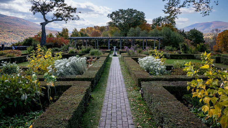 garden at Hildene in fall